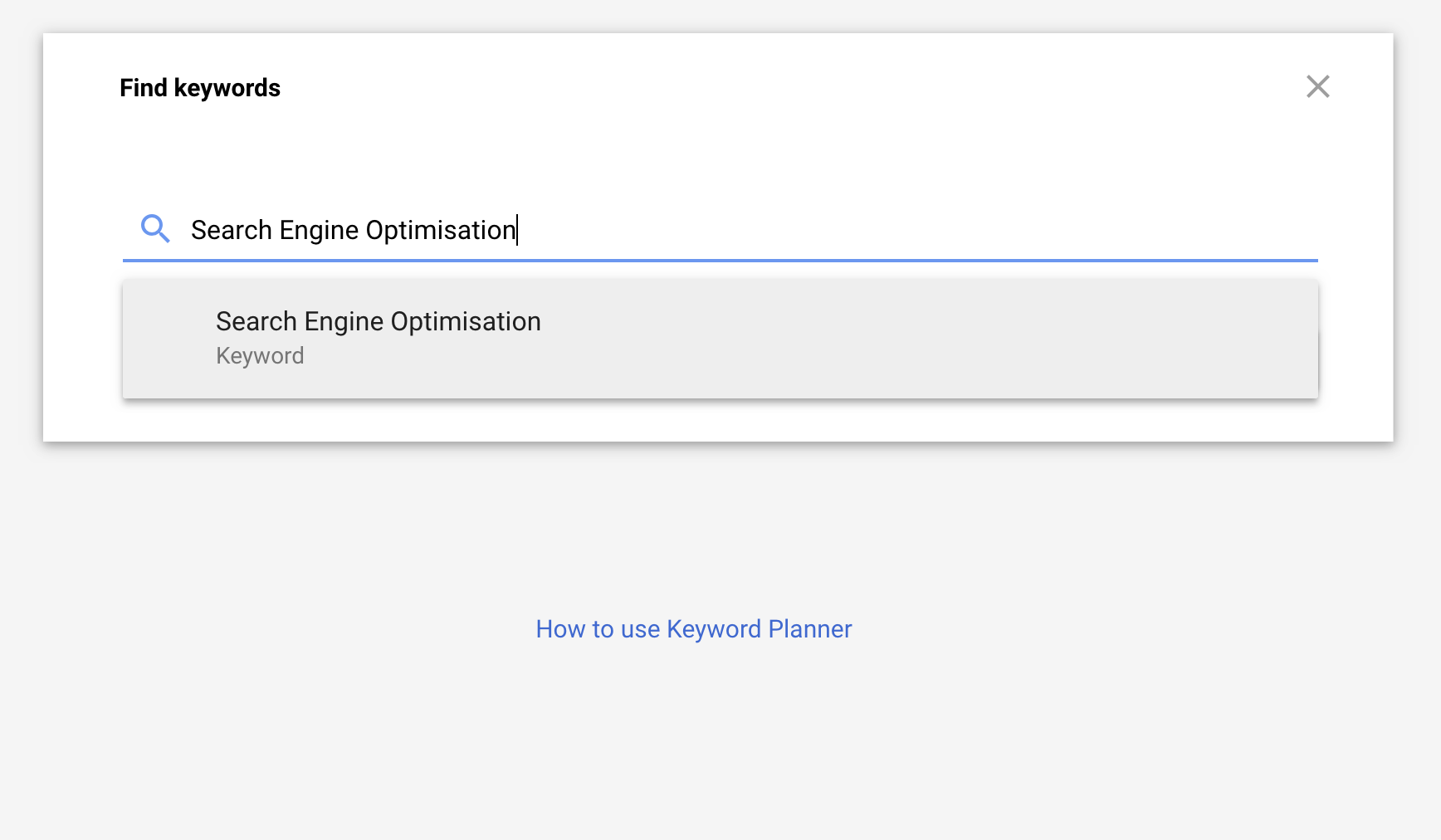 Google Keyword tool